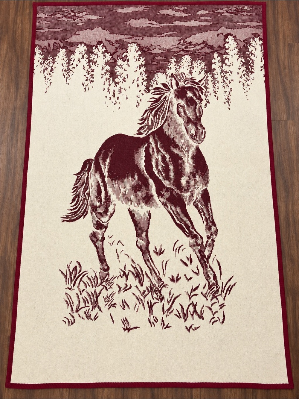 Vintage Biederlack Reversible Horse Blanket Western Equestrian 50x72